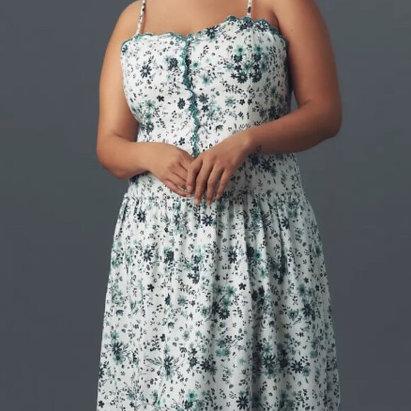 Anthropologie Sleeveless Drop-Waist Midi Dress SZ: XL - Picture 14 of 16